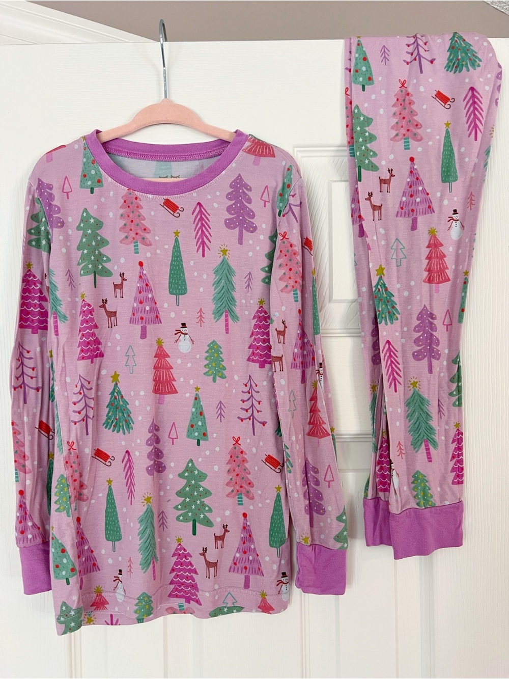 Little Sleepies Merry & Bright Pink Pajama Set - 7/8